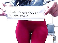 Cameltoe legginsy czerwone claudiahotpants