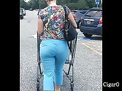 Jiggly pawg w spandex niebieski